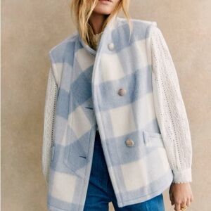 Sezane Carlo Jacket Blue Check